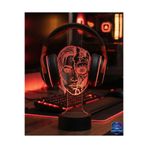 dekarasyon RGB Gamer Oyuncu Kulaklık Standı Cyberpunk Cyborg Robot Kadın Yüzü Kulaklık Tutucu