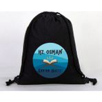 Dekim Moda "hz Osman" Baskılı Ham Bez Sırt Çantası %100 Pamuk - 35*40 - Siyah