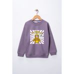Dekim Moda Sweatshirt Kız Çocuk "ramazan Süper Kahramanları Dürüst" Baskılı Pamuklu - Mor - 5 - 6 Yaş