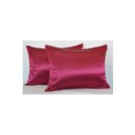 Deko Dekor %100 Saten 50x70 Cm 2 Adet Bordo Saten Yastık Kılıfı