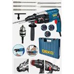 DEKO TURKEY 1200 W Bakir Sargili Kırıcı Delici Hilti Matkap Metal Şanzumanlı + 5 Adet Uç Yedek Mandren