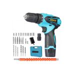 Deko Turkey 24 V 4 Ah Metal Dişli Şanzıman Çift Akülü Şarjlı Vidalama Matkap Full Setli 24 Parça Set