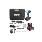Deko Turkey 48V 10Ah Dksb48 Kömürsüz Bakır Motor Çift Akülü Şarjlı Metal Somun Sökme Bijon Matkap Seti 560N.m