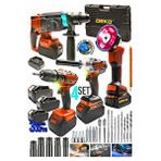 DEKO TURKEY 4'lü Set 21v 3.0ah Şarjlı Taşlama- Şarjlı Hilti-10mm Darbeli Şarjlı Matkap-şarjlı Somun Sıkma