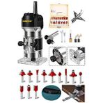 DEKO TURKEY Bakır Sargı System 600w Devir Ayarlı Formika Freze Makinesi 6 Mm Pens + 12 Adet Uç Set Hediye