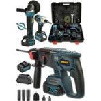 Deko Turkey Mega 3'lü Set Torklu Vidalama Somun Sıkma 2-26 mm Şarjlı Hiltı 125 mm Şarjlı Taşlama -Kömürsüz Motor