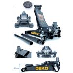 DEKO TURKEY Profesyonel Seri Güçlendirilmiş Çift Çelik Piston Oto Garaj Krikosu Alçak Şase Araç Krikosu 47cm Max