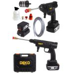 Deko Turkey Yüksek Basınçlı Akülü Araba Oto Yıkama Makinesi Sprey Su Tabancası 1500 W 55Bar 48V Deterjan Kit