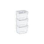 Deko Uzun Trend Saklama Kabı Set 3X0,625 L - Şeffaf - 625 ml