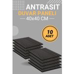 dekobase Antrasit (10 ADET) 40x40cm Yeni Nesil Akustik Ahşap Duvar Paneli