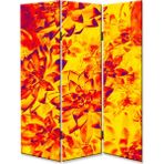 DEKOBUL Çiçekler S 3 Kanat Tekerlekli Kanvas Paravan - 120 x 180 cm