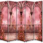 DEKOBUL Güvercinler 5 Kanat Tekerlekli Kanvas Paravan - 200 x 180 cm