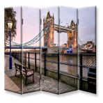 DEKOBUL Londra 5 Kanat Tekerlekli Kanvas Paravan - 200 x 180 cm