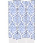 DEKOBUL Motif Desenli 3 Kanat Tekerlekli Kanvas Paravan - 120 x 180 cm