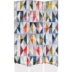 DEKOBUL Mozaik 3 Kanat Tekerlekli Kanvas Paravan - 120 x 180 cm
