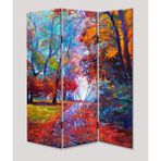 DEKOBUL Renkler 3 Kanat Tekerlekli Kanvas Paravan - 120 x 180 cm