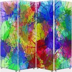 DEKOBUL Renkler 4 Kanat Tekerlekli Kanvas Paravan - 160 x 180 cm