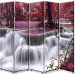 DEKOBUL Şelale 5 Kanat Tekerlekli Kanvas Paravan - 200 x 180 cm