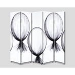 DEKOBUL Tül Balonlar 5 Kanat Tekerlekli Kanvas Paravan - 200 x 180 cm