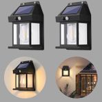 Dekohop Güneş Enerjili Bahçe Aydınlatması 2 Li Paket Aplik Dekor Solar ve Sensörlü Bahçe Balkon ve Garaj Lambası