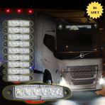Dekohop LED Sinyal Lambası Parmak LED 12V-24V 6 Ledli Su Geçirmez Etek Lamba Dorse Kamyon Için 10 cm 10 Adet - Beyaz - RENK