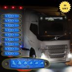 Dekohop LED Sinyal Lambası Parmak LED 12V-24V 6 Ledli Su Geçirmez Etek Lamba Dorse Kamyon Için 10 cm 10 Adet - Mavi - RENK