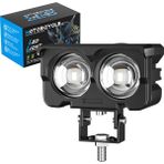 Dekohop Motosiklet LED Sis Farı 2 Adet Set Metal Kasa Baykuş Model Delici Beyaz Sarı Çift Renk