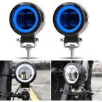 Dekohop Motosiklet Scooter Atv Sis Farı Metal Gövde Angel Renk Seçenekli 20 W 2 Adet - Mavi