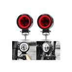 DEKOHOP Motosiklet Scooter ATV Sis Farı Metal Gövde Kırmızı Angel 20 W 2 ADET