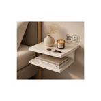 DEKOKAP 30x25 cm Beyaz Duvar Komodini Yatak Yanı %100 MDF Başucu Rafı