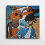 Dekolata 25x25 cm Afrikalı Kadın ve Yan Flüt Kare Kanvas Tablo