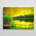 Dekolata Ağaçlar ve Göl 40x60 cm Kanvas Tablo