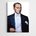 Dekolata Atatürk Mavi Ceketli 30x40 cm Kanvas Tablo