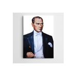Dekolata Atatürk Mavi Ceketli 85x120 cm Kanvas Tablo