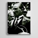 Dekolata Atatürk Şapka Siyah Beyaz Kanvas Tablo 70 X 100 Cm