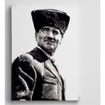 Dekolata Atatürk Siyah Beyaz 14 30x40 cm Kanvas Tablo