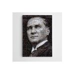 Dekolata Atatürk Siyah Beyaz Mozaik 35x50 cm Kanvas Tablo