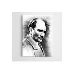 Dekolata Atatürk Tablosu Portre Siyah Beyaz 50x70 cm Kanvas Tablo