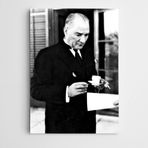 Dekolata Atatürk Türk Kahvesi Siyah Beyaz Kanvas Tablo 50 x 70 CM