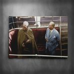 Dekolata Atatürk ve İran Şahı 40x60 cm Kanvas Tablo