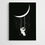Dekolata Ay Salıncak ve Astronot Modern Sanat 85x120 cm Kanvas Tablo
