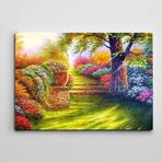 Dekolata Bahçe ve Çiçekler 25x35 cm Kanvas Tablo