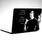 Dekolata Bruce Lee Siyah Beyaz 37x26 cm Laptop Sticker