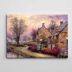 Dekolata Çiçekli Yol ve Dere 20x30 cm Kanvas Tablo