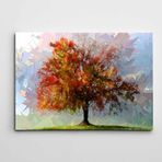 Dekolata Çizim Ağaç ve Gökyüzü Modern Sanat 85x120 cm Kanvas Tablo