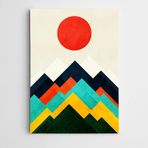 Dekolata Dağlar ve Güneş Modern Sanat 50x70 cm Kanvas Tablo