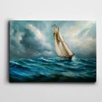 Dekolata Dalgalı Deniz Ve Bulutlar 25x35 cm Kanvas Tablo