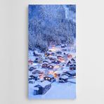 Dekolata Doğa Manzara Karlı Bir Akşam Kanvas Tablo 70 x 140 CM