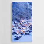 Dekolata Doğa Manzara Karlı Bir Akşam Kanvas Tablo 80 x 160 CM