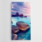 Dekolata Doğa Manzara Kayalar Okyanus Kanvas Tablo 30 x 60 CM